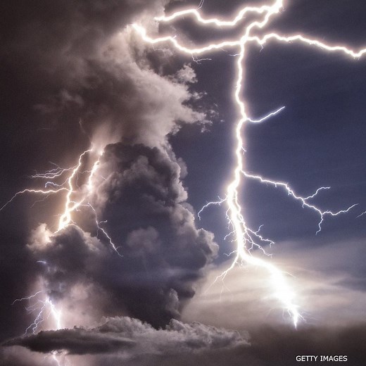 43K views · 1.6K reactions | Dramatic time-lapse footage shows lightning swirling around a volcano in the Philippines as it spews ash and lava. (Warning: contains flashing images) | BBC World Service | Facebook