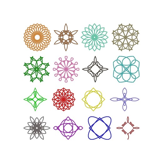 Geometric Mandala Embroidery Design, Abstract Shape Machine Embroidery File, 16 Design, 9 Size, Instant Download - Etsy