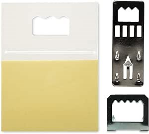 PHS Foam Board Hanger Assortment Pack - 10 Kwik Hangers, 10 Metal Sawtooths and 5 Self Adhesive Picture Hangers Without Nails, Renter Friendly Wall Mounts for Pictures, Supports up to 3 Pounds