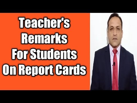 Teacher's remarks for students on report cards (English & Urdu)