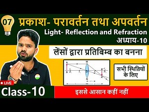 उत्तल एवं अवतल लेंसों द्वारा प्रतिबिम्ब का बनना | Class-10 Chapter-10 प्रकाश का परावर्तन तथा अपवर्तन