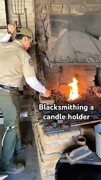 Forging a simple candle holder in the blacksmith shop at Sutter’s Fort State Historic Park