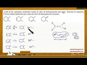 Ordenar alquenos según calores de hidrogenación