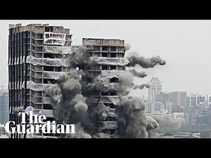Illegally constructed 32-storey tower blocks demolished in Uttar Pradesh