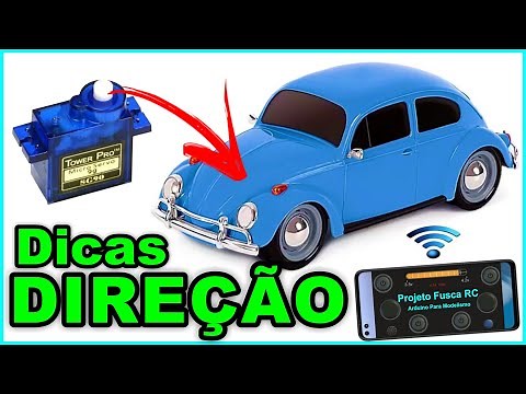 Fusquinha de Controle Remoto! Dicas como Fazer o Sistema de Direção Eixo Direcional Projeto Fusca RC