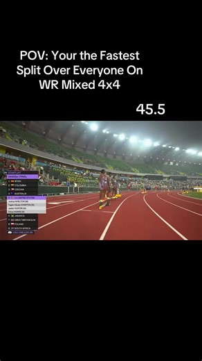 World Record Mixed 4x4 Relay 45.5 Split — Fastest Split POV