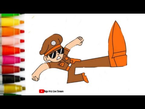 Little singham 😎🔥 drawing | little singham drawing easy | little singham drawing colour