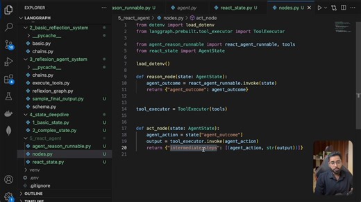 LangGraph Crash Course #21 - ReAct using LangGraph - Building Nodes [yqtrxmbojpM