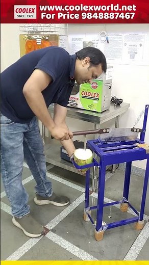 Coconut Cutter Demo Fast & Safe Coconut Cutting Machine for Business Stand and Table top model