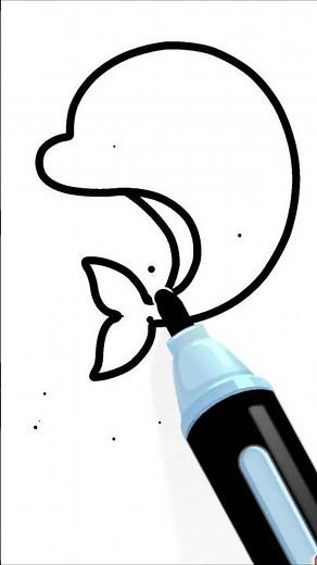 How to draw Dolphin easy | 🐬 Dolphin Drawing tutorial