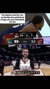 No Stephen Curry, no Jimmy Butler, no Draymond Green, no problem! Pat Spencer led the way as the Warriors picked up a huge win over Cleveland, 99-94! Spencer: 19 Pts, 4 Reb, 7 Ast Santos: 14 Pts, 3 Reb, 3 Ast Mitchell: 29 Pts, 4 Reb, 3 Ast Mobley: 18 Pts, 10 Reb, 1 Ast | Interga Aryola