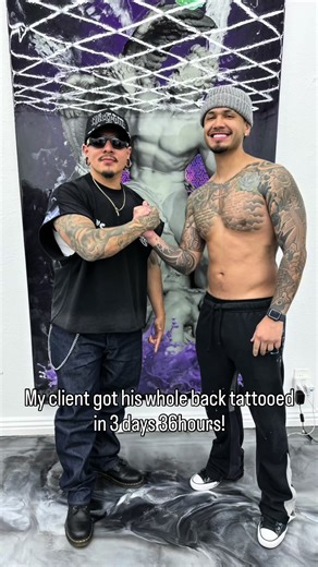 Blasted @Eddie Zepeda whole back in 3 days 36 hours to surprised his wife @Karen Mendoza S/O to my boy Eddie for sitting like a champ ! No numbing no complaints. It was a pleasure appreciate the trust 🤞🏼 To book your BACKPIECE text “KOLORS” (626) 507-5821 📱 @Prodigy Art Studio . . . #rebelkolors #rebelkolorstattoos #prodigyartstudio #backtattoo #kaed