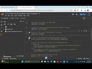16 p value One Tailed Hypothesis Testing Python Video