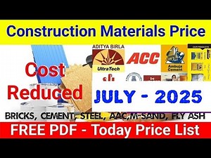 Free Pdf of today construction materials price | today material price | cement,tmt,price today