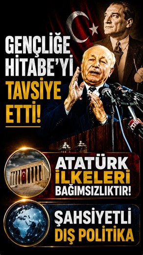 NECMETTİN ERBAKAN GENÇLİĞE HİTABE’Yİ TAVSİYE ETTİ. ŞAHSİYETLİ DIŞ POLİTİKA.