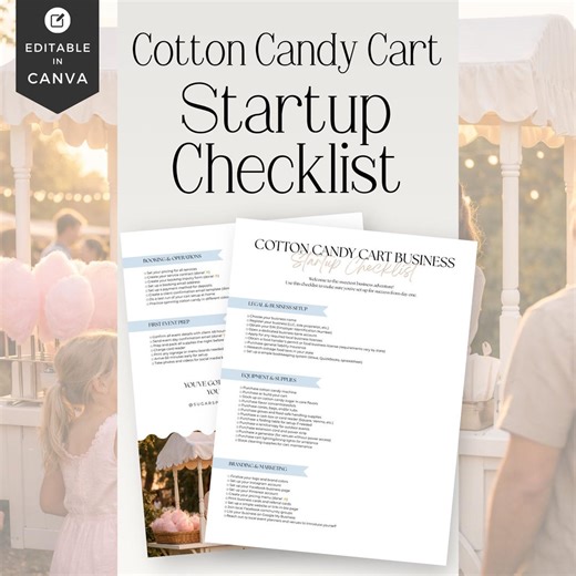 Cotton Candy Cart Checklist – Event Vendor Startup Guide (PDF Template) - Etsy