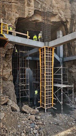 They literally builad house INTO the mountain #construction #timelapse