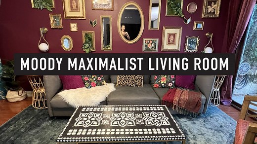 Eclectic moody living room transformation with Mary Lynn Rajskub