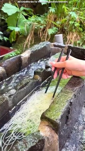 Nagashi Somen – Catching Noodles from a Water Slide?! 😳 #shorts