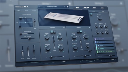 Physical Audio upgrades its Preparation physical modelling synth with extra effects, LFOs and a new modelled object