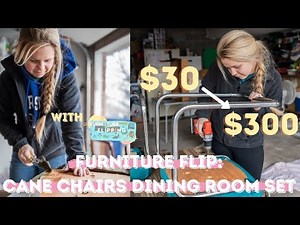 | DIY Cane Chair Makeover | Flipping a Mid Century Modern Dining Set | FURNITURE FLIPPING TEACHER |