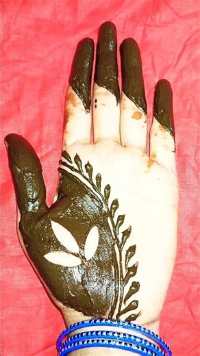 unique leaf mehndi design 🌿easy henna design #shorts #viral #mehndi #trending #henna #leafmehndi