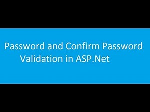How to do Password and Confirm Password Validation in ASP.NET