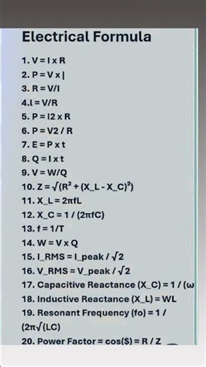 #Electrical Basic Formula #Electonic Basic Formula