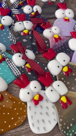 Fused Glass Silly Chicken Ornament - 1 of 2 Listings - Etsy