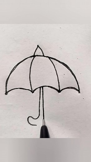 Easy umbrella drawing ☔ #drawing #drawingtutorial #art #artist #viral #easydrawing #stepbystepdrawing | Creative Drawing Ideas