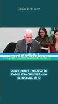Jordy criticizes Haddad after the former minister called Flávio "Little Bolsonaro"