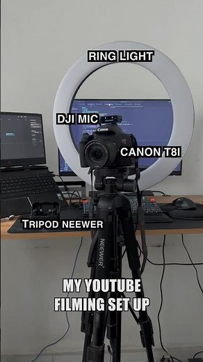 My YouTube filming set up - canon t8i + accessories #youtubecreator