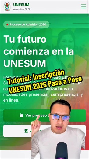 Tutorial Completo de Inscripción en UNESUM 2026