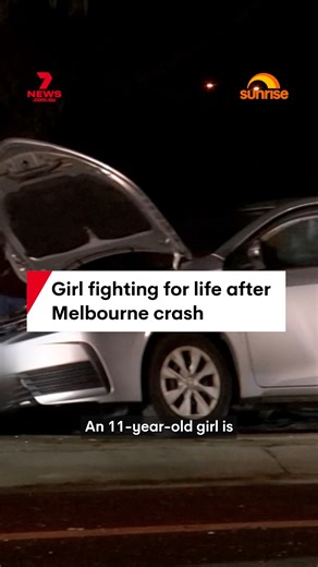 An 11-year-old girl is in a critical condition after the car she was travelling in collided with another in Melbourne's east. #crash #carcrash #emergency #ambulance #melbourne | 7NEWS Australia