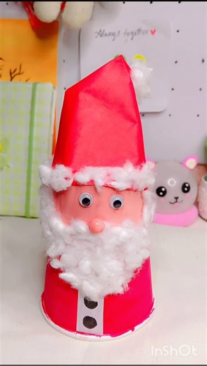 paper cup santa diy idea 💡