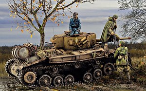 【Night Shift-𝟒𝐊】1/35 场景制作合集 瓦伦丁Mk.IX 坦克 与 随行苏军士兵 1943 - Bronco+Tamiya