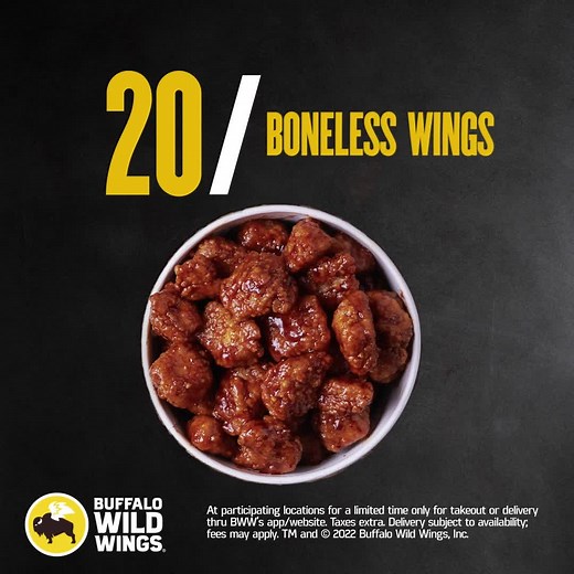 Get the 20/20 Bundle with 20 Traditional, 20 Boneless Fries for $39.99 for takeout & delivery. | Buffalo Wild Wings