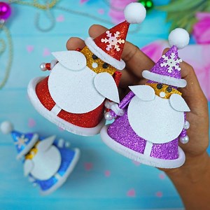 11K views · 64 reactions | Wow! It's so Beautiful Handmade Santa Claus With Glitter Paper How to make santa claus. DIY handmade Christmas ornaments using glitter foam sheet paper - step by step tutorial❄ #Christmas #xmas #ChristmasCrafts #ChristmasDecor #christmasornaments #christmas2024 | Creative Art & Craft Ideas | Facebook