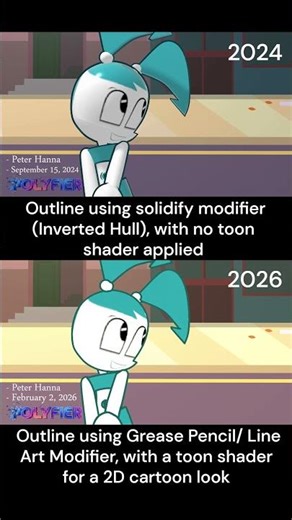 XJ9 (Jenny Wakeman) Blender Animation | Material Comparison