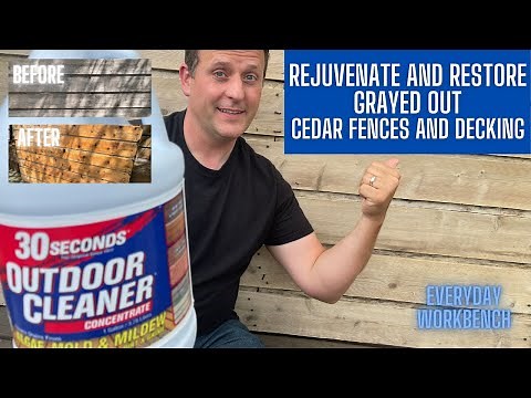 Clean and rejuvenate your cedar fence using 30 seconds outdoor cleaner.