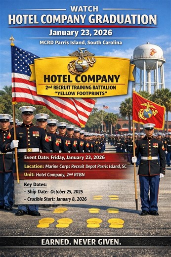 🔴⊳Marine Corps Recruit Depot Parris Island, S.C.🅻🅸🆅🅴📱 | 🎓 Watch Hotel Company Graduation – January 23, 2026 | MCRD Parris Island | Facebook