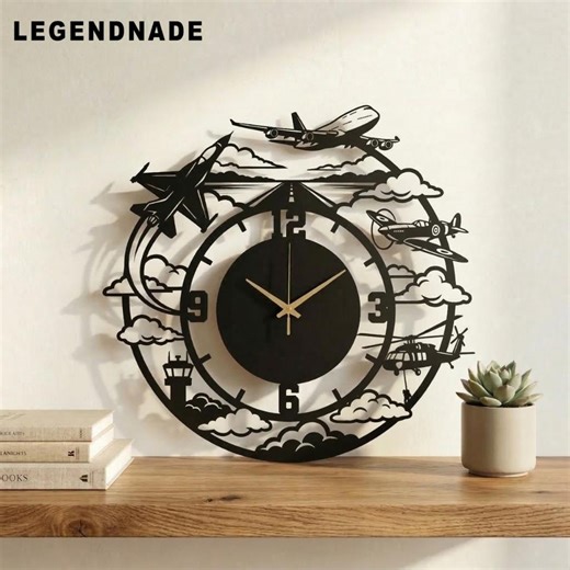 Airplane Wall Clock, Airplane Aircraft Wall Decor, Pilot Gift, Airport Control Tower Decor, Gift for Dad - Etsy