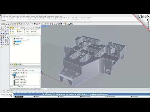 Analyze a 3D Model for 2½ Axis Toolpaths in RhinoCAM, VisialCADCAM