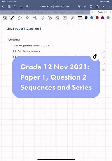 Sequences and Series Past Paper Solutions for Grade 12