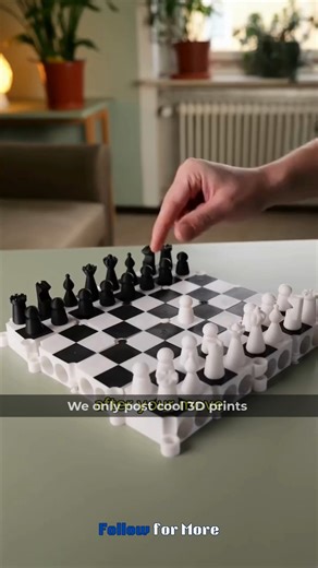 3D Printing ╏ Useful ╏ Gadget on Instagram: "Print or Pass? ⬇️ . This 3D printed chess board is seriously cool and honestly the level of detail and customization you can get with printing your own set is incredible ♟️ If you're into custom chess sets, searching for impressive 3D print projects that combine function with display quality, or you just love seeing handmade game pieces that look professionally crafted, this board design is next level. The way each piece prints with clean details, how