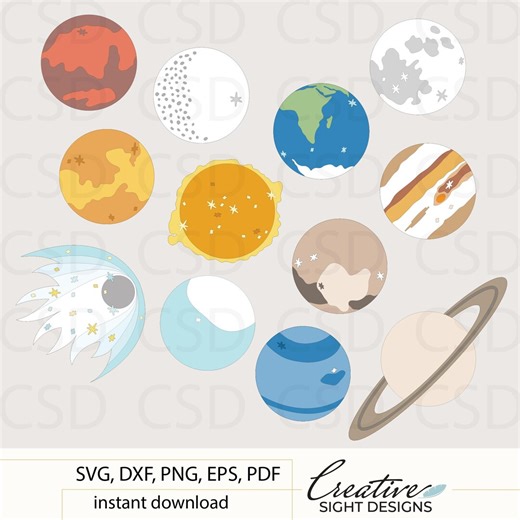Full Solar System SVG Cut Files | Science Paper Craft for Cricut & Silhouette | Space Planets Astronomy Die Cut Astrology Digital Download - Etsy