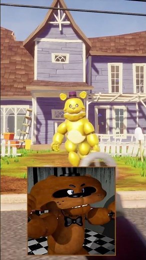 Freddy Plays - HELLO NEIGHBOR Fredbear with Gun mod #shorts