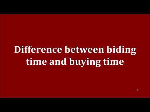 Difference between biding time and buying time