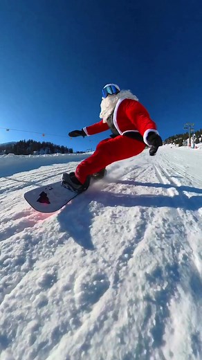 Santa Snowboarding with Burton Gear