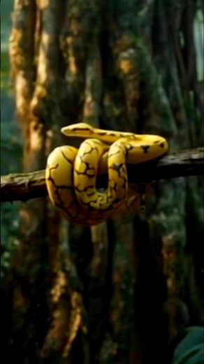 “Golden Python on the Ancient Tree — Cinematic Jungle Moment 🐍🌿”